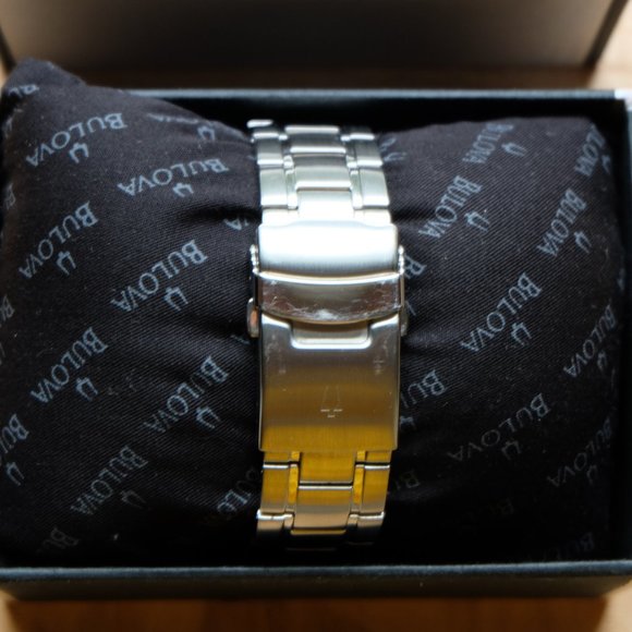 Bulova Marine Star Skeleton Automatic 21 Jewels Silver Tone Men's Watch - Picture 4 of 12